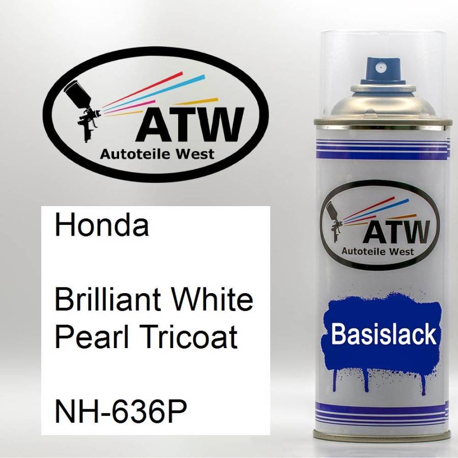 Honda, Brilliant White Pearl Tricoat, NH-636P: 400ml Sprühdose, von ATW Autoteile West.